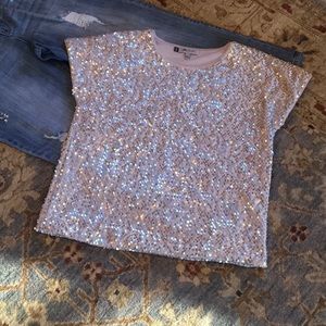 Jenifer Lopez Silver Sequined Top